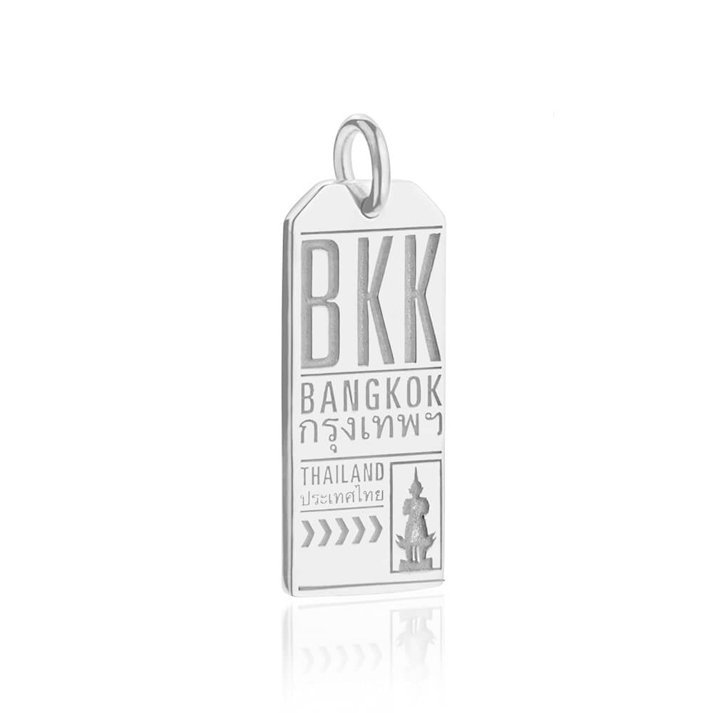 Silver Thailand Charm, BKK Bangkok Luggage Tag - JET SET CANDY (7781392154872)
