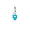 Silver December Map Pin Charm with Turquoise Enamel - JET SET CANDY (7532597575928)