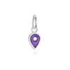 Silver February Map Pin Charm with Amethyst Enamel - JET SET CANDY (7532597608696)