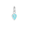 Silver March Map Pin Charm with Aquamarine Enamel - JET SET CANDY (7532597739768)