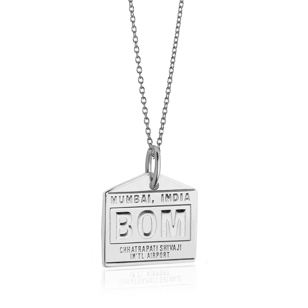Silver India Charm, BOM Mumbai Luggage Tag (1720189222970)