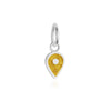 Silver November Map Pin Charm with Golden Topaz Enamel - JET SET CANDY (7532597805304)