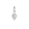 Silver October Map Pin Charm with Opal Enamel - JET SET CANDY (7532597838072)