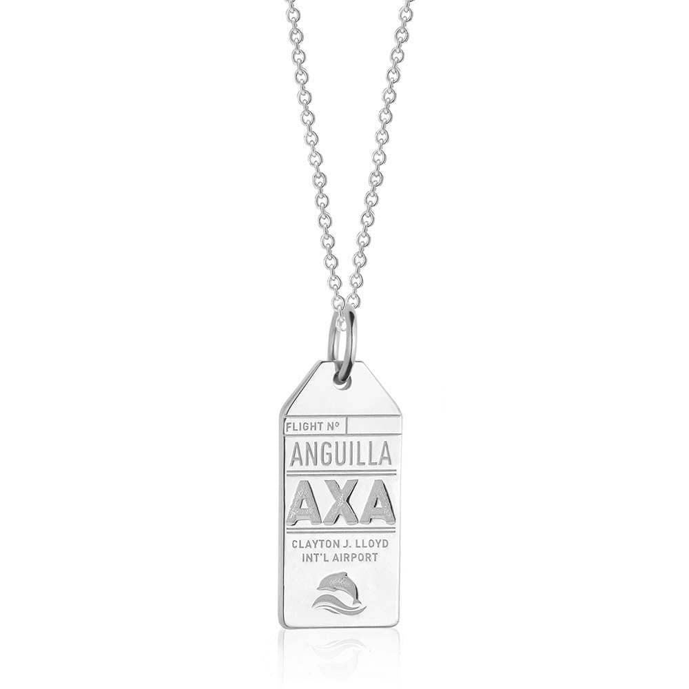 Silver Caribbean Charm, AXA Anguilla Luggage Tag (SHIPS JUNE) - JET SET CANDY  (1720187781178)
