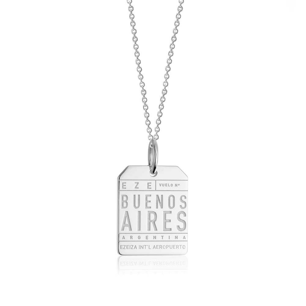 Silver Travel Charm, EZE Buenos Aires Luggage Tag (SHIPS JUNE) - JET SET CANDY  (1720195973178)