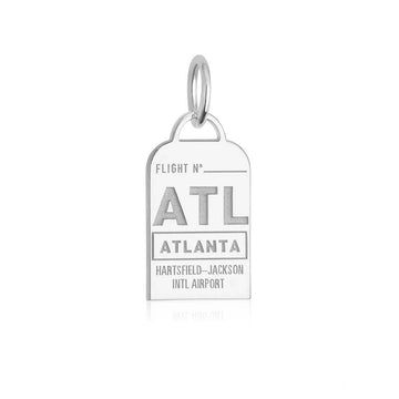 Atlanta Georgia USA ATL Luggage Tag Charm Silver
