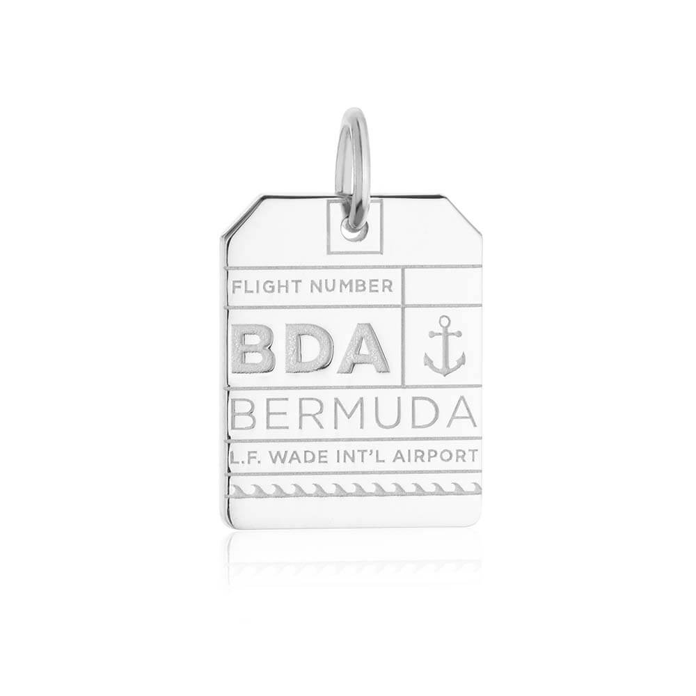 Silver Caribbean Charm, BDA Bermuda Luggage Tag - JET SET CANDY  (1720193581114)