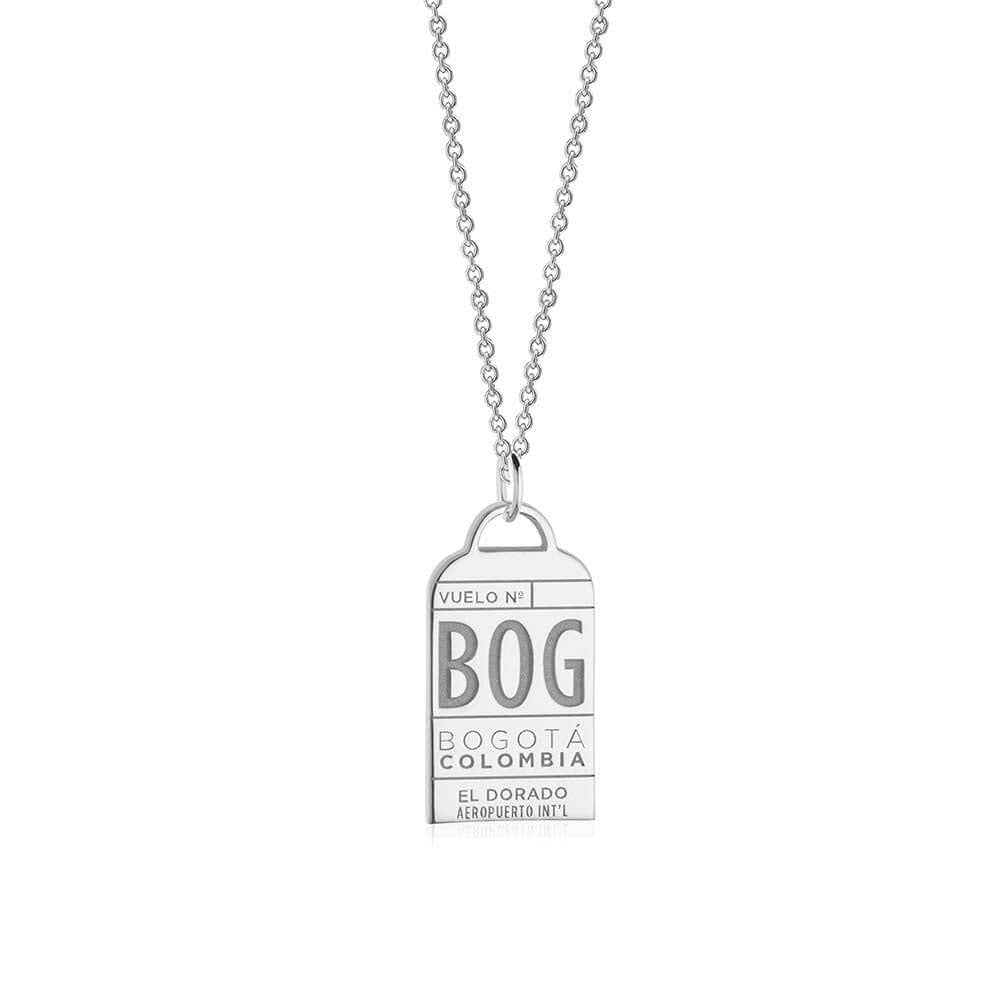 Silver Colombia Charm, BOG Bogota Luggage Tag - JET SET CANDY  (1925213061178)