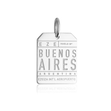 Buenos Aires Argentina EZE Luggage Tag Charm Silver