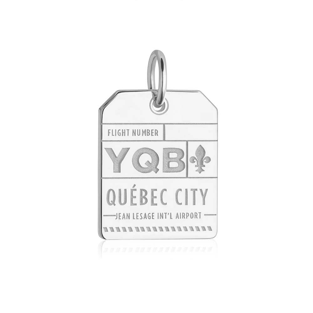 Silver Canada Charm, YQB Quebec City Luggage Tag - JET SET CANDY  (1720182243386)