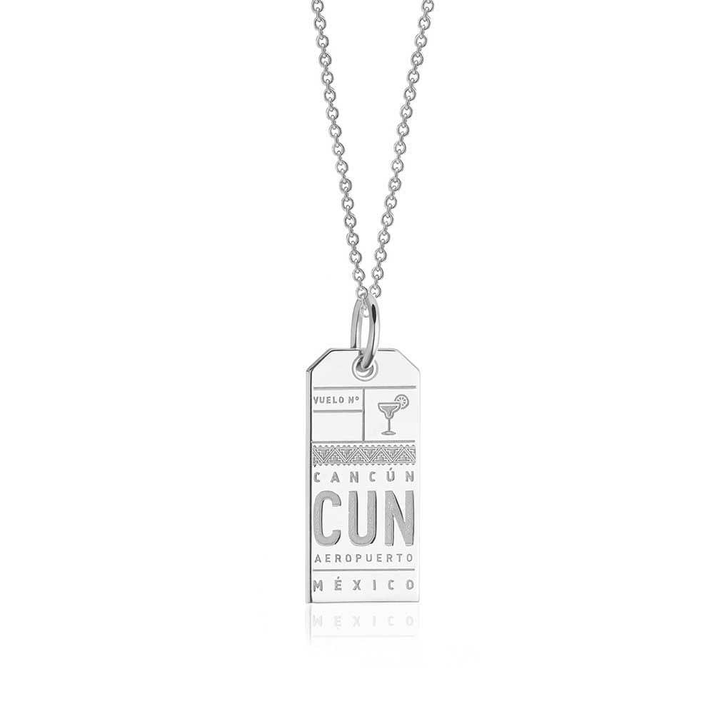 Sterling Silver Mexico Charm, CUN Cancun Luggage Tag - JET SET CANDY  (2457862340666)