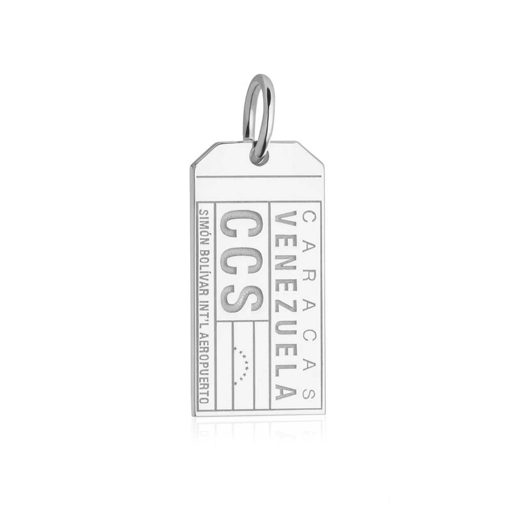 Silver Travel Charm, CCS Venezuela Luggage Tag - JET SET CANDY  (1720179982394)