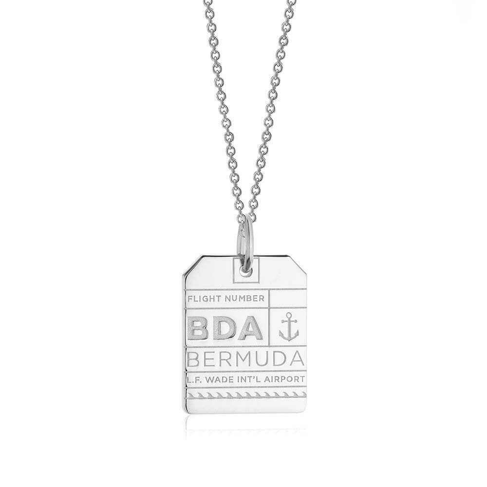 Silver Caribbean Charm, BDA Bermuda Luggage Tag - JET SET CANDY  (1720193581114)