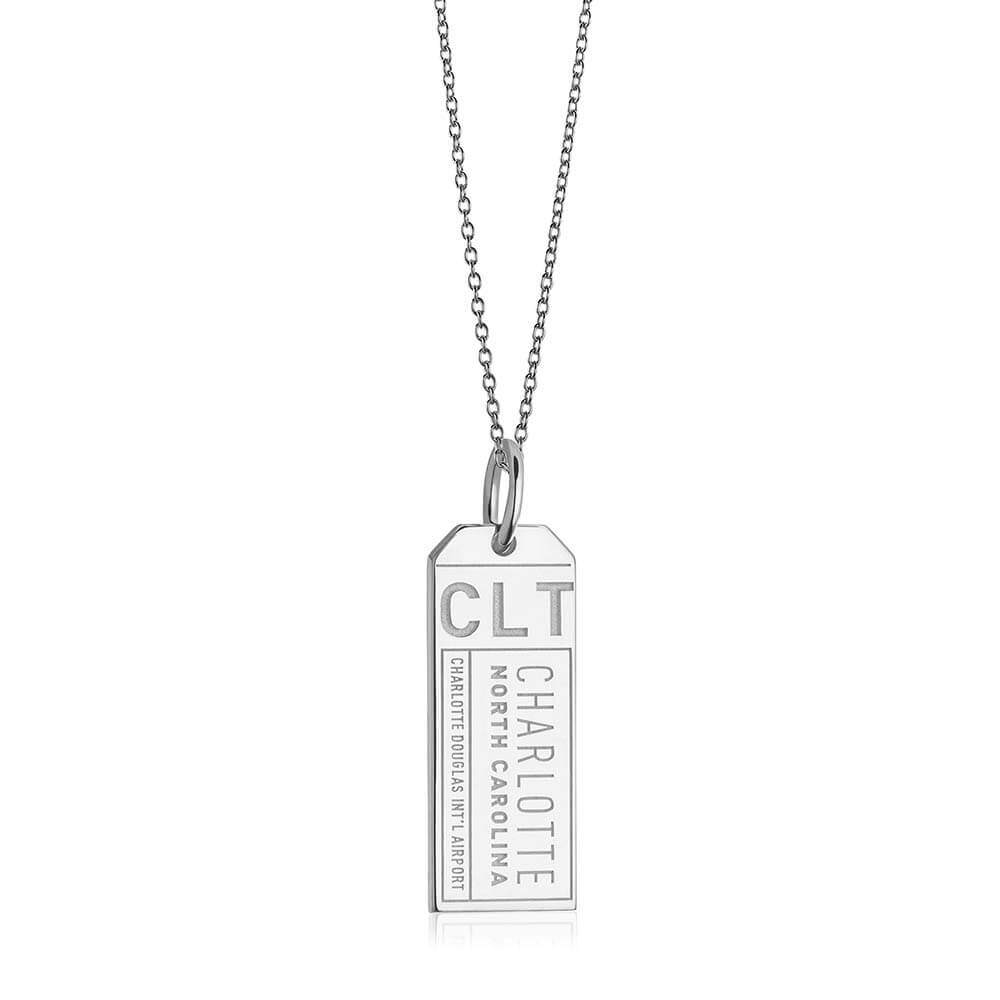 Silver USA Charm, CLT Charlotte Luggage Tag - JET SET CANDY  (1720183095354)