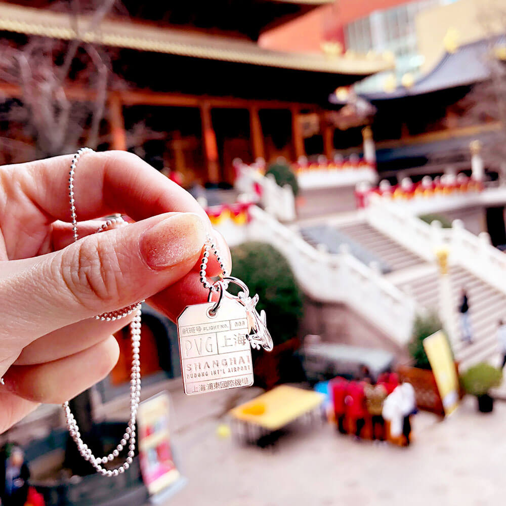 Silver China Charm, PVG Shanghai Luggage Tag - JET SET CANDY  (1720193646650)