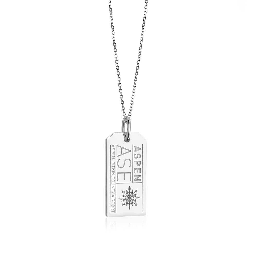 Sterling Silver Colorado Charm, ASE Aspen Luggage Tag - JET SET CANDY  (2036751007802)
