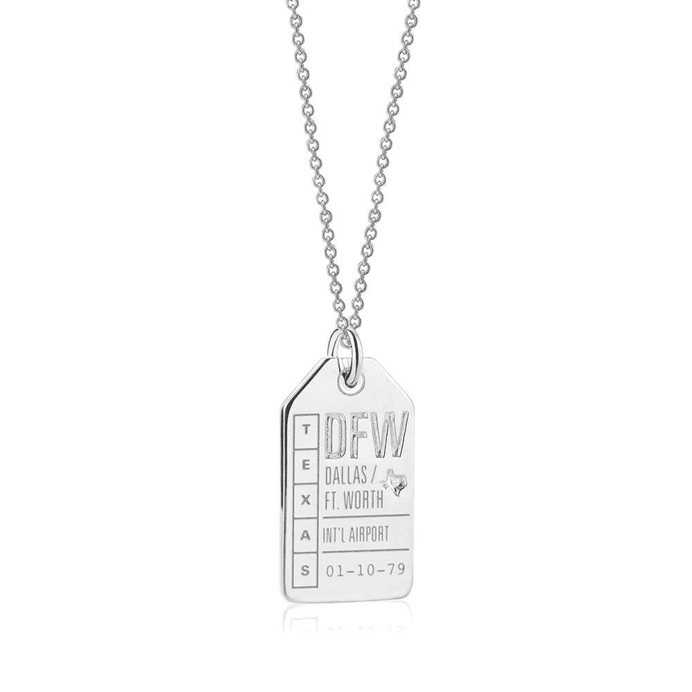 Silver Dallas Charm, DFW Luggage Tag - JET SET CANDY  (2335388958778)