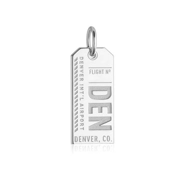 Denver Colorado USA DEN Luggage Tag Charm Silver