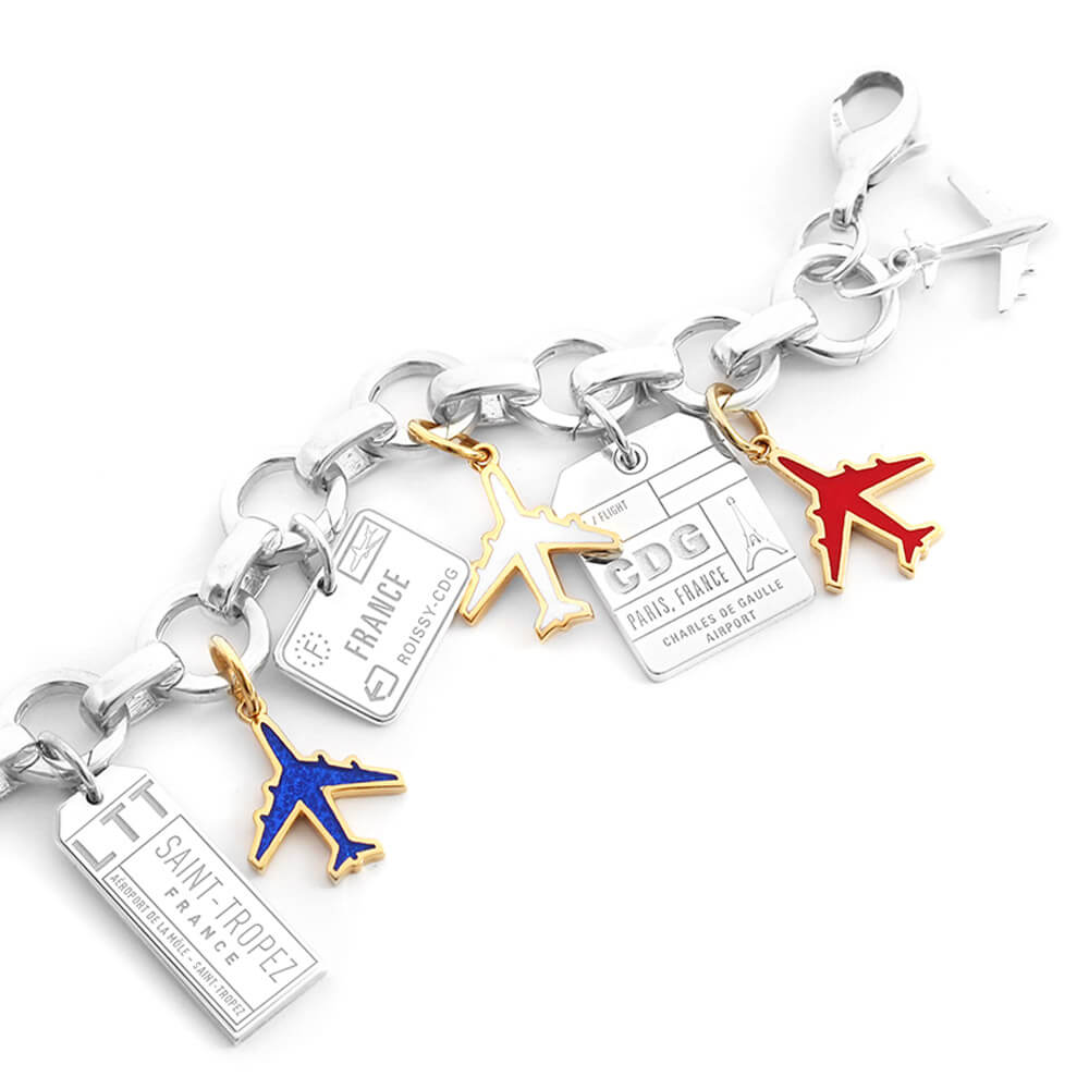 Silver France Charm, LTT Saint Tropez Luggage Tag - JET SET CANDY (2268483158074)