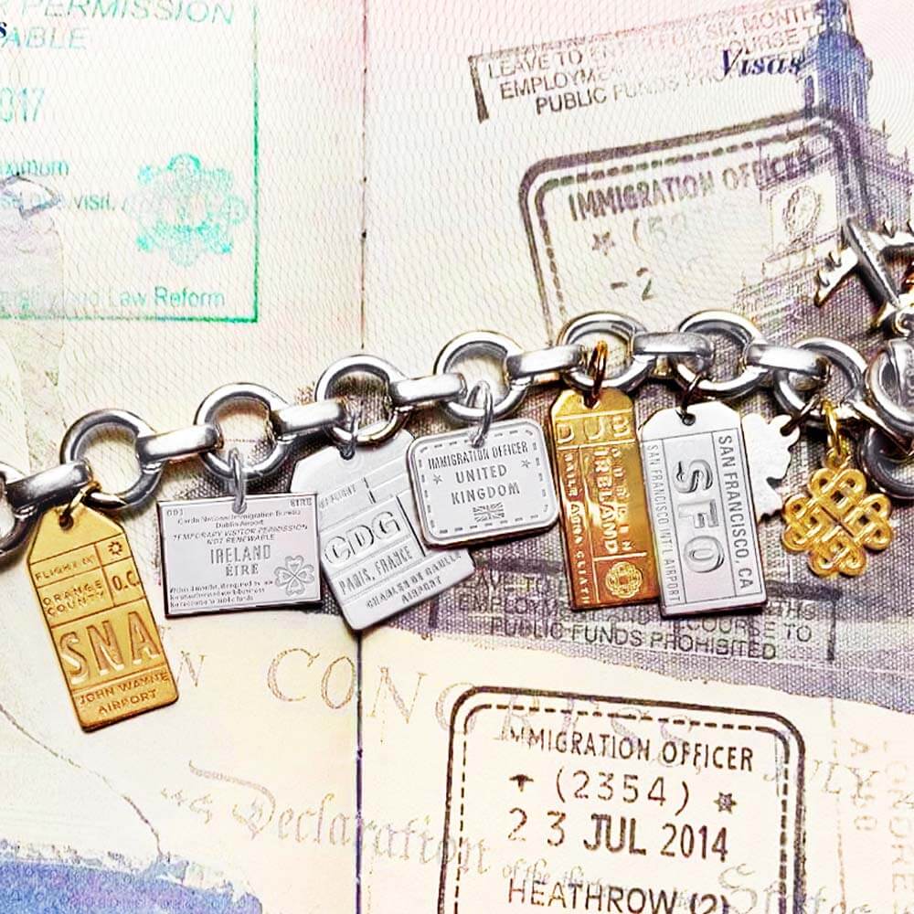 Silver California Charm, SFO San Francisco Luggage Tag - JET SET CANDY (2484277313594)