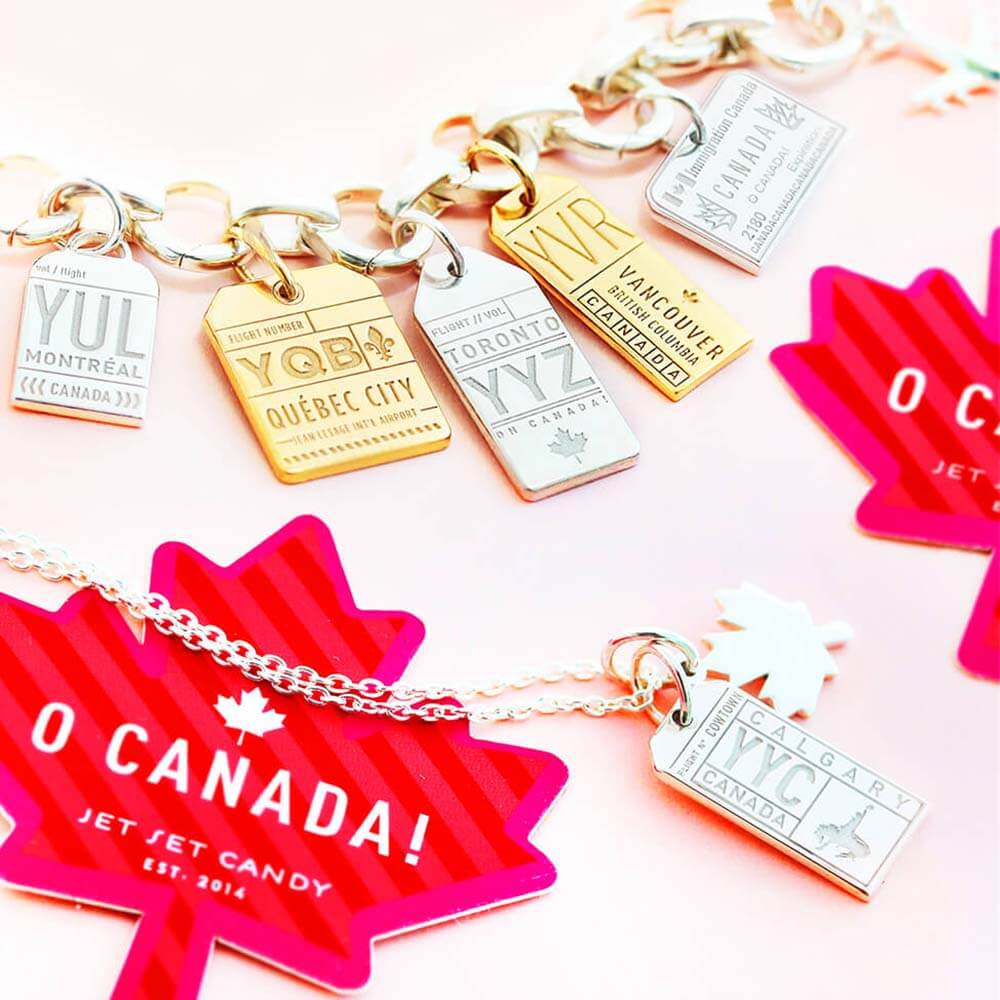 Silver Canada Charm, Passport Stamp - JET SET CANDY (1720207409210)