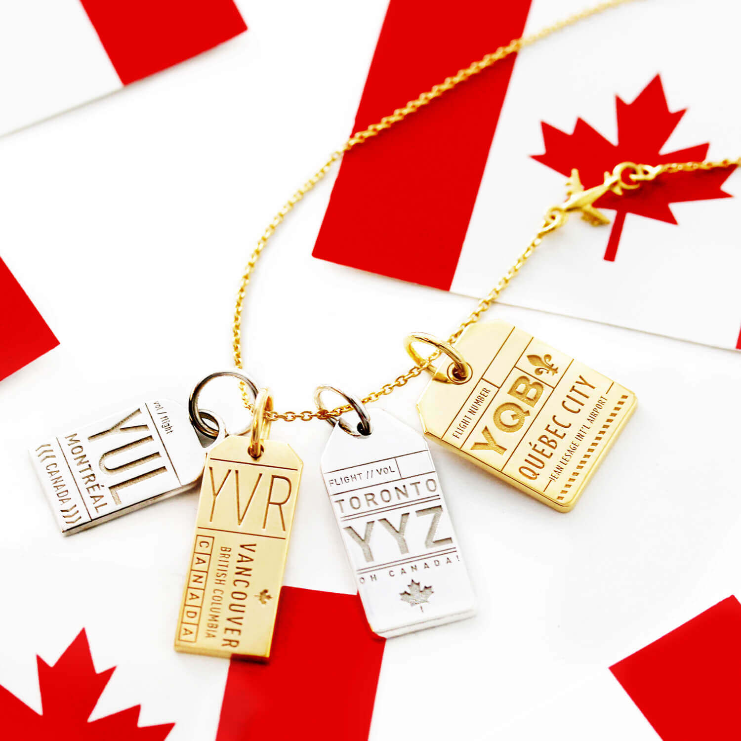 Silver Canada Charm, YVR Vancouver Luggage Tag - JET SET CANDY  (1720181588026)