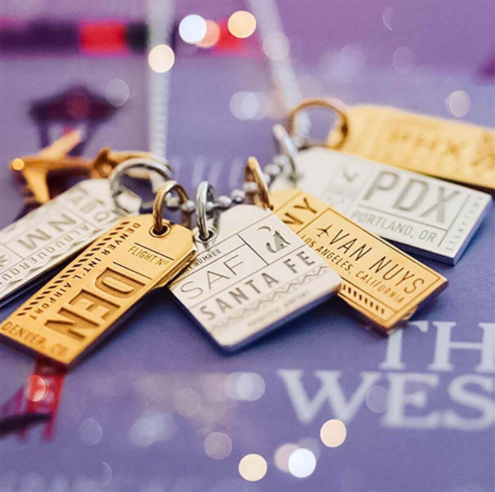 Gold USA Charm, DEN Denver, Colorado Luggage Tag - JET SET CANDY (1720182505530)