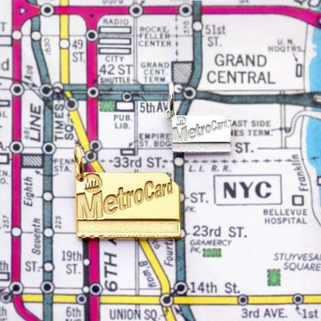 MetroCard Charm New York City Gold