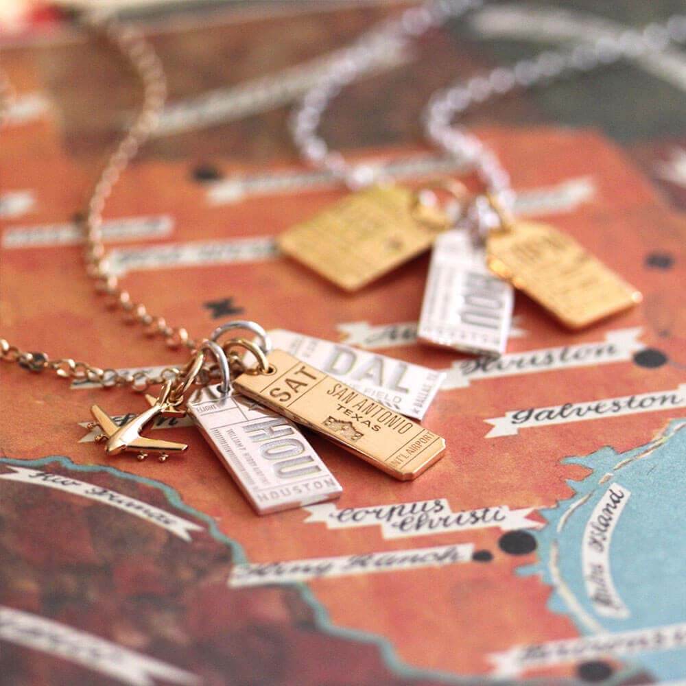 Gold Texas Charm, SAT San Antonio Luggage Tag - JET SET CANDY (1720182964282)