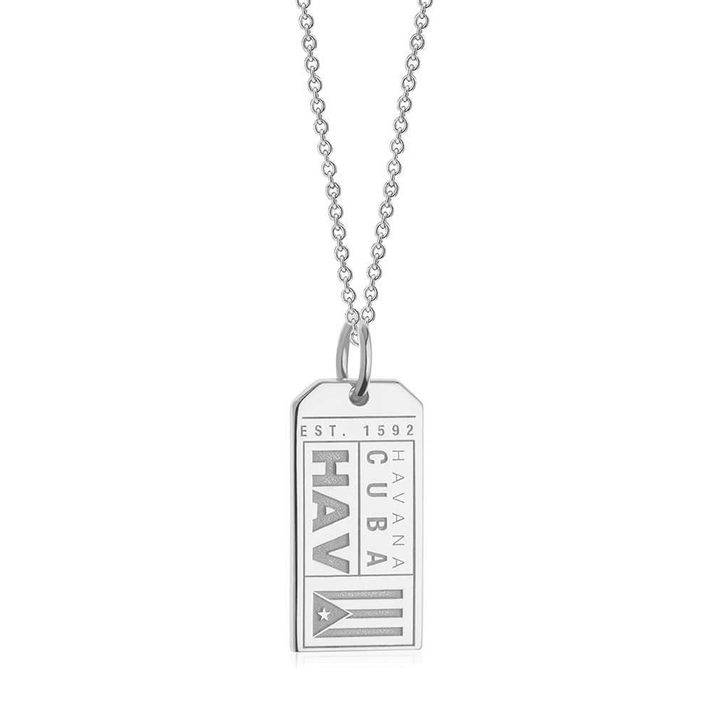 Silver Cuba Charm, HAV Havana Luggage Tag (SHIPS JUNE) - JET SET CANDY  (2484276068410)