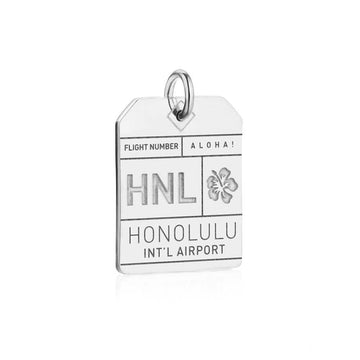 Honolulu Hawaii USA HNL Luggage Tag Charm Silver