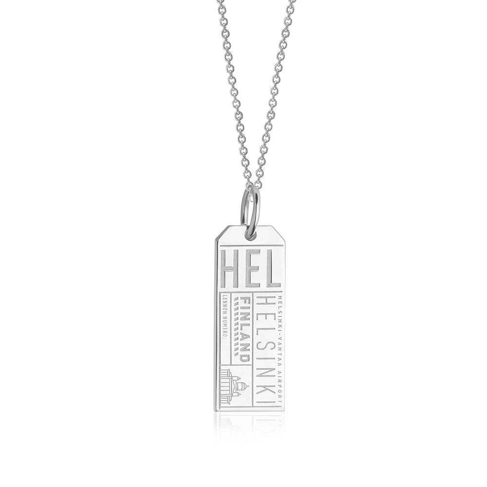 Silver Finland Charm, HEL Helsinki Luggage Tag - JET SET CANDY  (1720186208314)