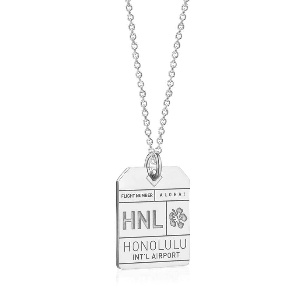 Silver Hawaii Charm, HNL Honolulu Luggage Tag (SHIPS JUNE) - JET SET CANDY  (1720191516730)