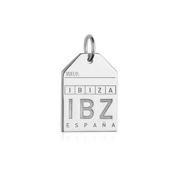 Ibiza Spain IBZ Luggage Tag Charm Silver