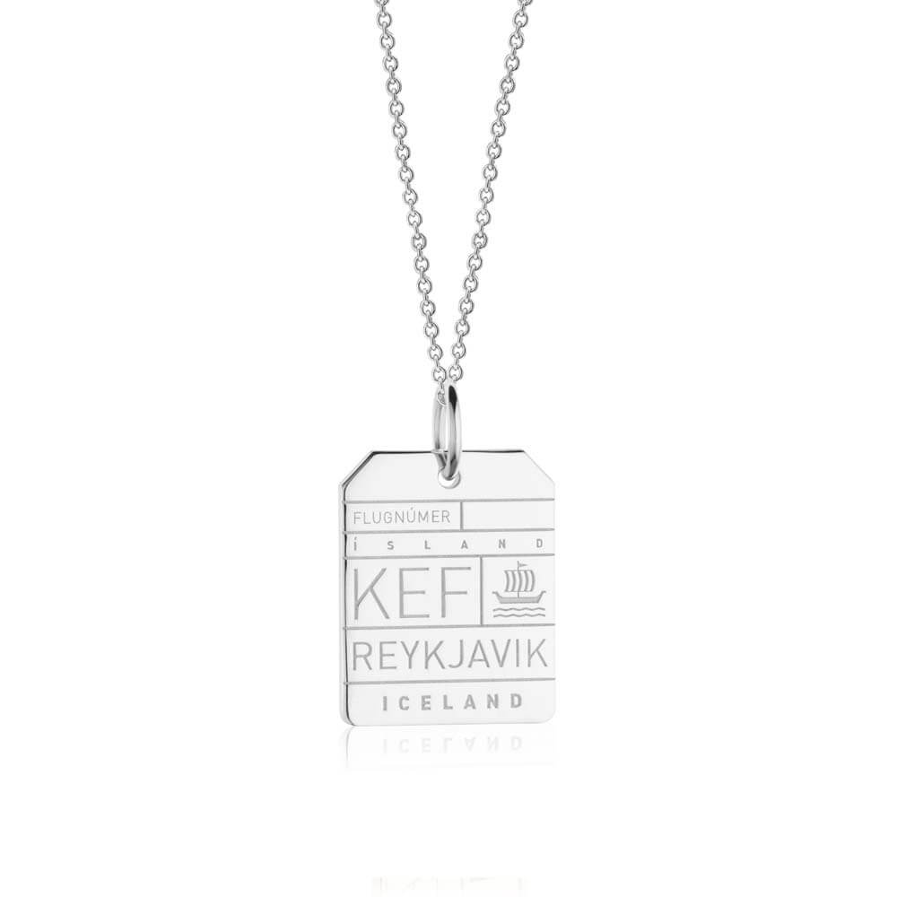 Silver Iceland Charm, KEF Reykjavik Luggage Tag - JET SET CANDY  (1720192794682)