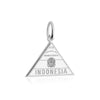 Sterling Silver Travel Charm, Indonesia Passport Stamp (1720200527930)