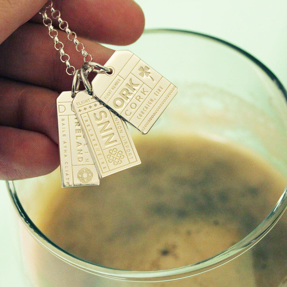Silver Ireland Charm, ORK Cork Luggage Tag (SHIPS JUNE) - JET SET CANDY  (1720195088442)
