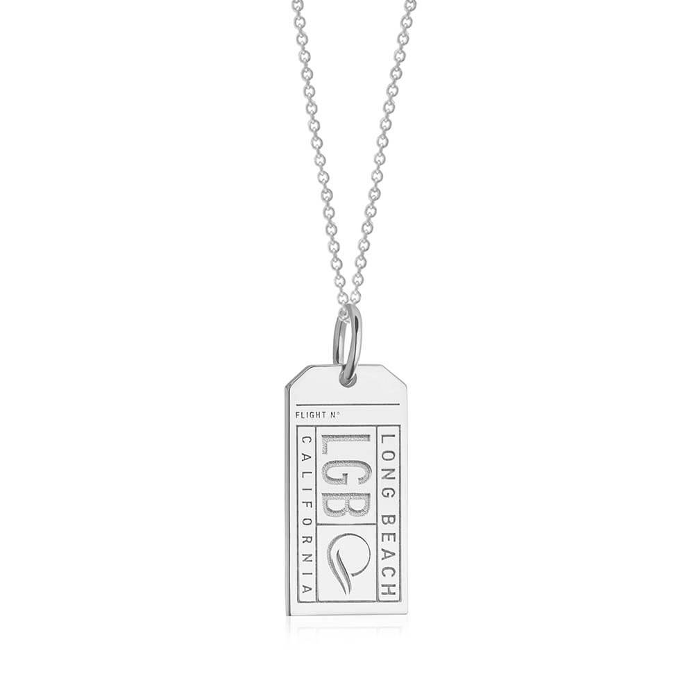 Silver USA Charm, LGB Long Beach Luggage Tag - JET SET CANDY  (1720187387962)