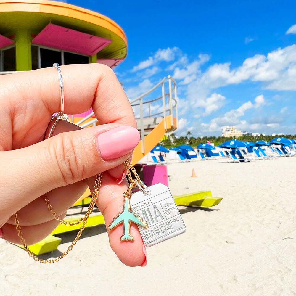 Silver USA Charm, MIA Miami Luggage Tag - JET SET CANDY (1720192368698)