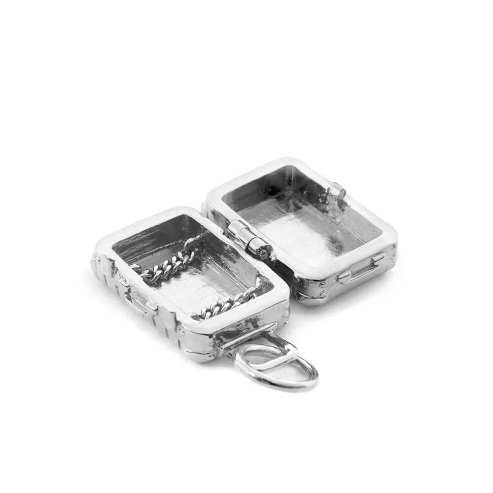 Silver Smart Suitcase Charm, Medium - JET SET CANDY (7532598362360)