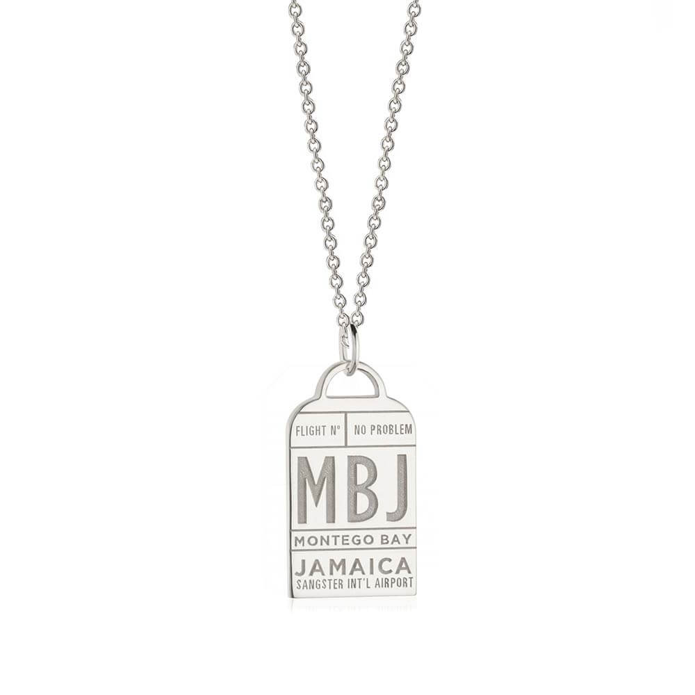 Silver Montego Bay Charm, Caribbean MBJ Luggage Tag - JET SET CANDY  (1720195612730)