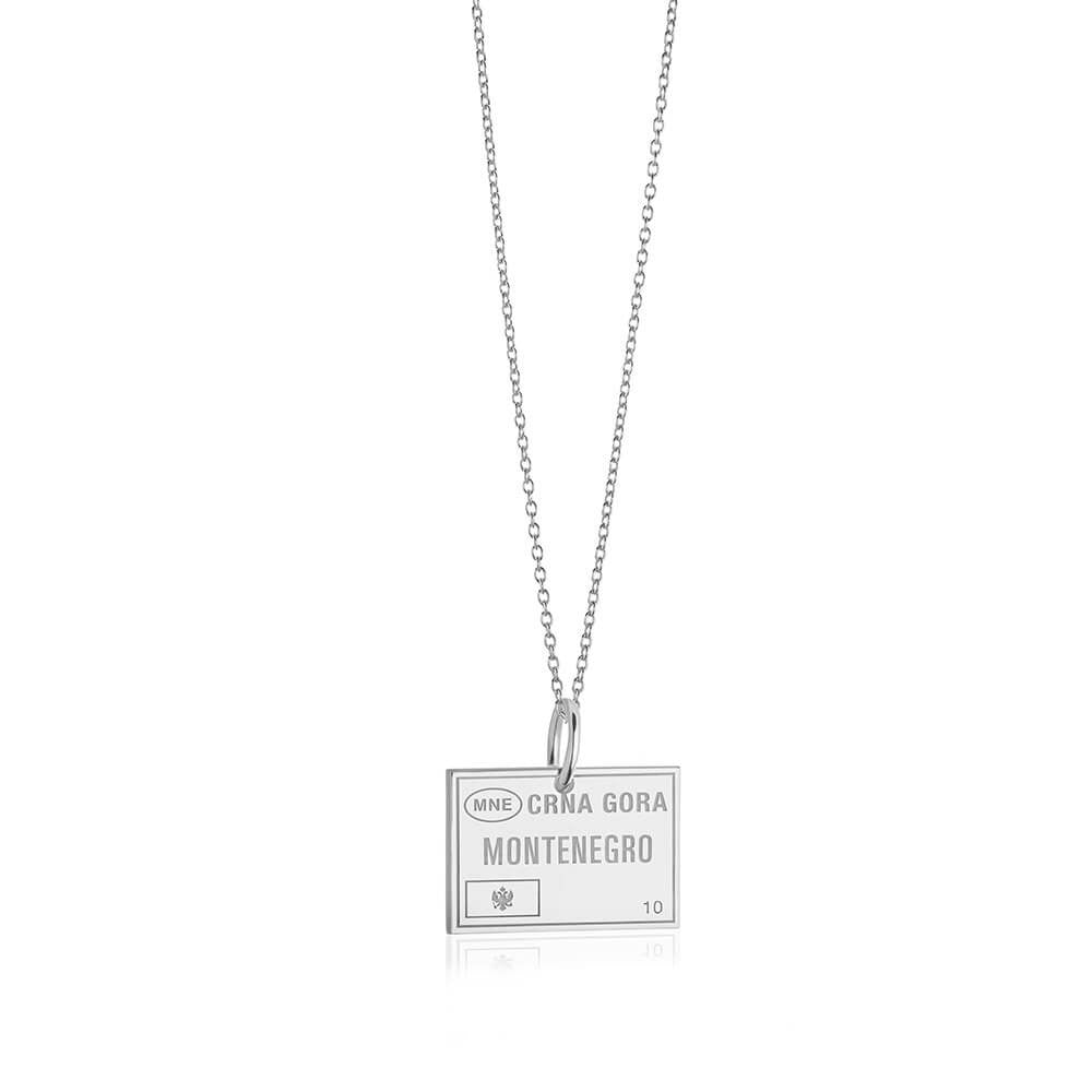 Sterling Silver Travel Charm, Montenegro Passport Stamp (1720206622778)