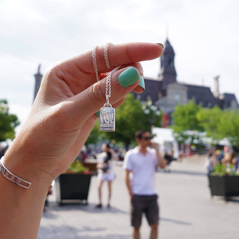 Silver Canada Charm, YUL Montreal Luggage Tag - JET SET CANDY  (1720181948474)