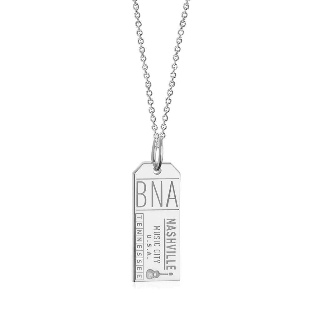 Silver Tennessee Charm, Nashville BNA Luggage Tag (SHIPS JUNE) - JET SET CANDY  (1720194170938)