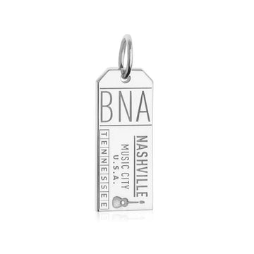 Nashville Tennessee USA BNA Luggage Tag Charm Silver