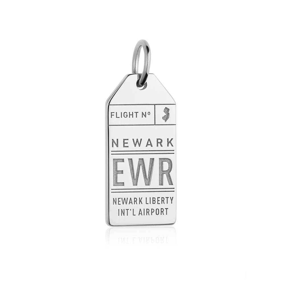 Silver USA Charm, EWR Newark Luggage Tag - JET SET CANDY  (1720183390266)