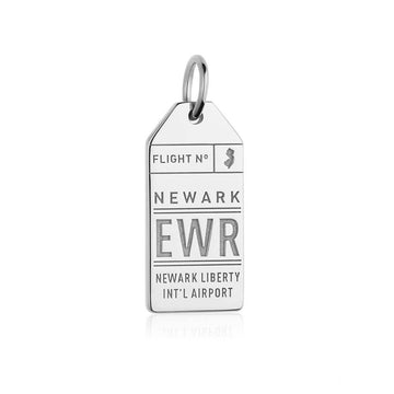 Newark New Jersey USA EWR Luggage Tag Charm Silver