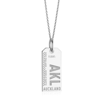 Auckland New Zealand AKL Luggage Tag Charm Silver