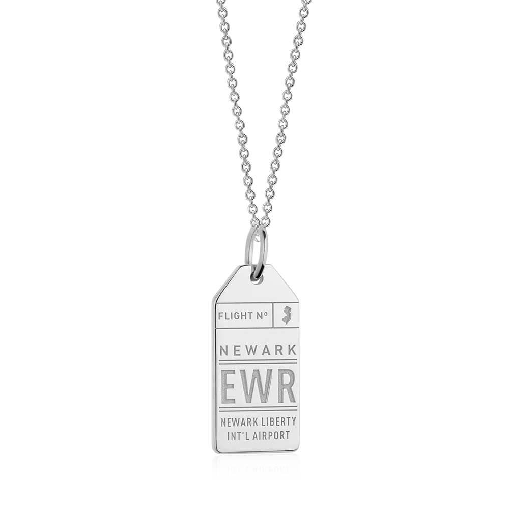 Silver USA Charm, EWR Newark Luggage Tag - JET SET CANDY  (1720183390266)