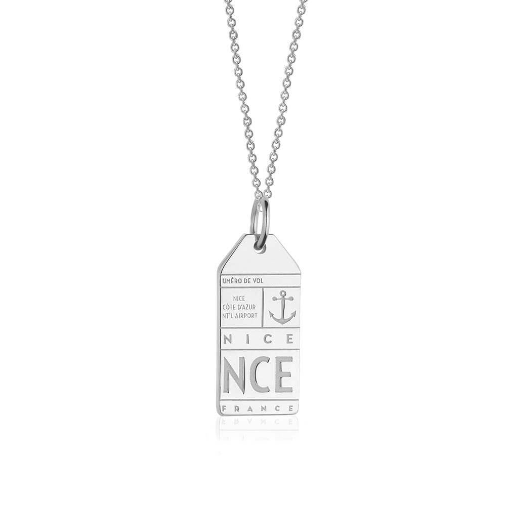 Silver France Charm, NCE Nice Luggage Tag (SHIPS JUNE) - JET SET CANDY  (1720185782330)